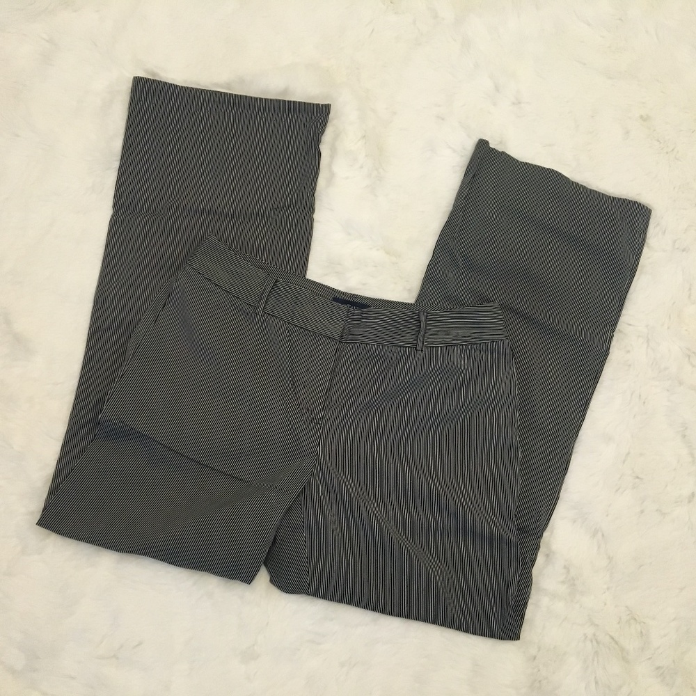 Ann Taylor Black White Striped Career Pants Size 8
